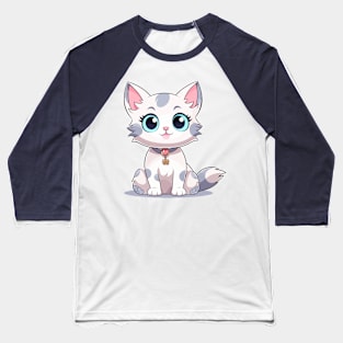 Bright blue Cat Baseball T-Shirt